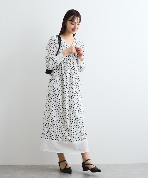 QUEENS COURT(クイーンズコート)の「ジオメトリックハートプリントワンピース≪手洗い可能≫(ワンピース・レディース・ブラック/オフホワイト・M)」の16枚目の写真