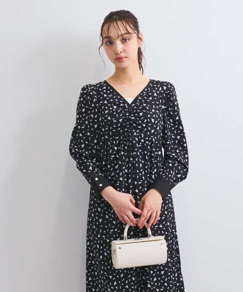 QUEENS COURT(クイーンズコート)の「ジオメトリックハートプリントワンピース≪手洗い可能≫(ワンピース・レディース・ブラック/オフホワイト・M)」の22枚目の写真