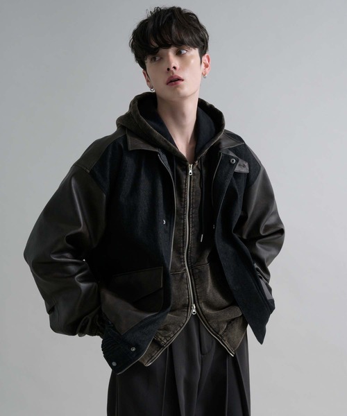 epnok（エプノック）の「ヘビーウェイトダブルジップフーディー（パーカー・メンズ・杢グレー/ブラック・SMALL/MEDIUM/LARGE）」の3枚目の写真