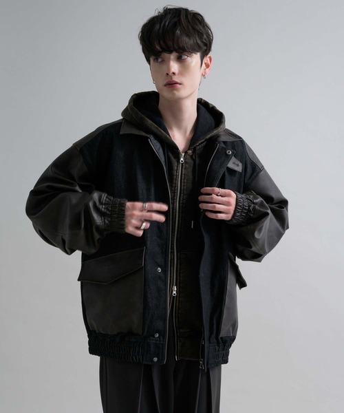 epnok（エプノック）の「ヘビーウェイトダブルジップフーディー（パーカー・メンズ・杢グレー/ブラック・SMALL/MEDIUM/LARGE）」の4枚目の写真