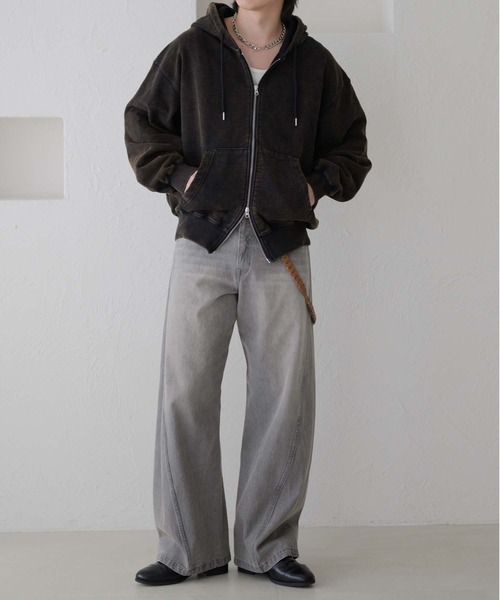 epnok（エプノック）の「ヘビーウェイトダブルジップフーディー（パーカー・メンズ・杢グレー/ブラック・SMALL/MEDIUM/LARGE）」の18枚目の写真