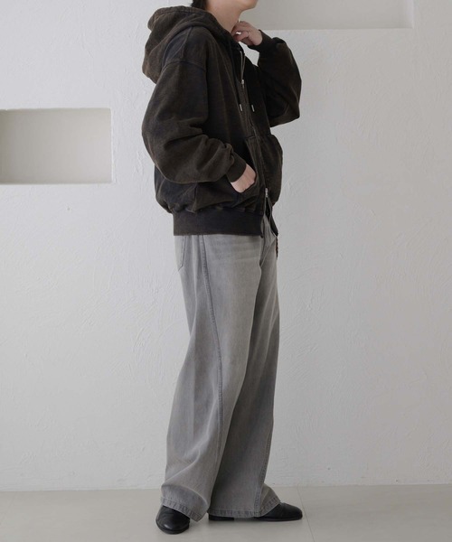 epnok（エプノック）の「ヘビーウェイトダブルジップフーディー（パーカー・メンズ・杢グレー/ブラック・SMALL/MEDIUM/LARGE）」の20枚目の写真