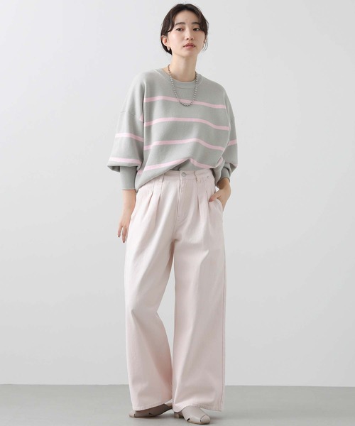 Gready Brilliant（グレディブリリアン）の「２タックワイドデニム（デニムパンツ・レディース・ブルー系/ピンク/オフホワイト・38）」の18枚目の写真