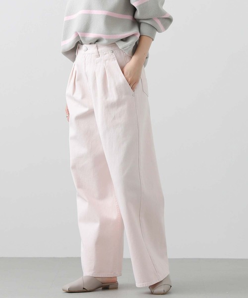 Gready Brilliant（グレディブリリアン）の「２タックワイドデニム（デニムパンツ・レディース・ブルー系/ピンク/オフホワイト・38）」の12枚目の写真