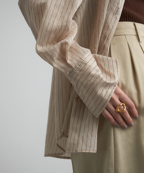 CREDONA（クレドナ）の「PRIMO MULCH SHIRTS/プリモマルチシャツ（シャツ/ブラウス・レディース・ブルー/ホワイト/ベージュ・FREE）」の7枚目の写真