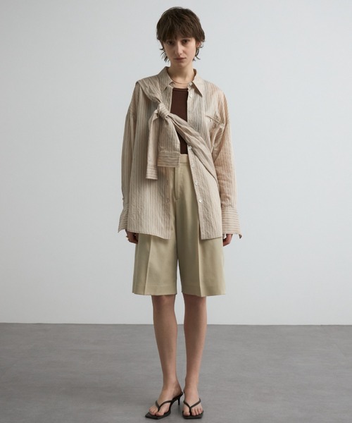 CREDONA（クレドナ）の「PRIMO MULCH SHIRTS/プリモマルチシャツ（シャツ/ブラウス・レディース・ブルー/ホワイト/ベージュ・FREE）」の4枚目の写真