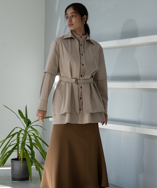 CIEL'AIR（シエルエアー）の「Rayard Jacket（テーラードジャケット・レディース・ベージュ・FREE）」の4枚目の写真