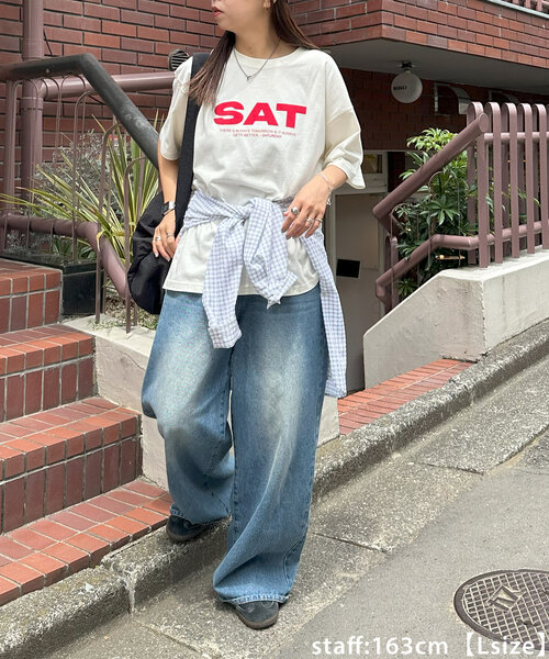 新色追加/ユニセックス】デニムタックワイドパンツ（デニム