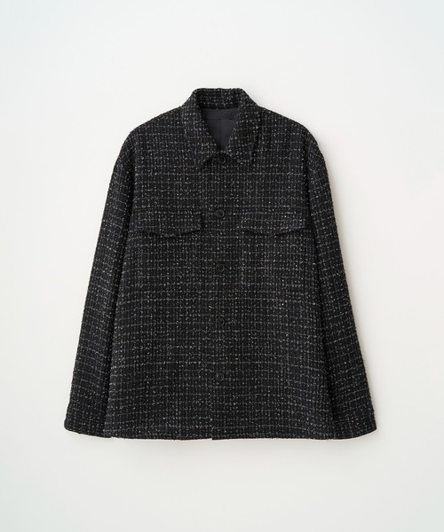 Juha(ユハ)の「FANCY TWEED SHIRT JACKET(ブルゾン・メンズ・ブラック/グレー・3/4)」の3枚目の写真