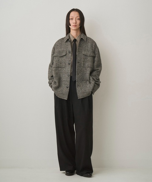 Juha(ユハ)の「FANCY TWEED SHIRT JACKET(ブルゾン・メンズ・ブラック/グレー・3/4)」の10枚目の写真