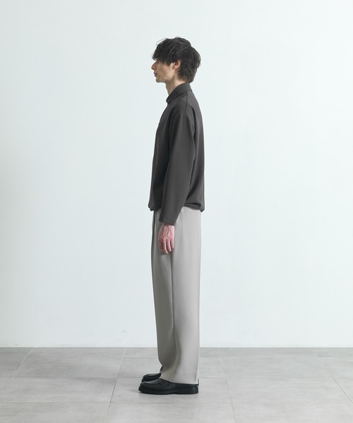 CITY TOKYO（シティトウキョウ）の「Multi-flex スキッパー長袖ポロシャツ（ポロシャツ・メンズ・ブラック/ダークブラウン・1/2）」の14枚目の写真