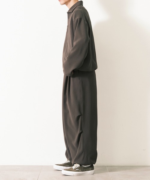 CITY TOKYO（シティトウキョウ）の「Multi-flex スキッパー長袖ポロシャツ（ポロシャツ・メンズ・ブラック/ダークブラウン・1/2）」の21枚目の写真