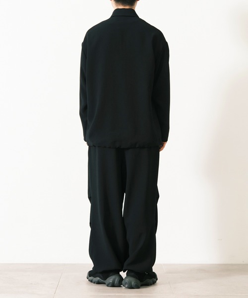 CITY TOKYO（シティトウキョウ）の「Multi-flex スキッパー長袖ポロシャツ（ポロシャツ・メンズ・ブラック/ダークブラウン・1/2）」の19枚目の写真