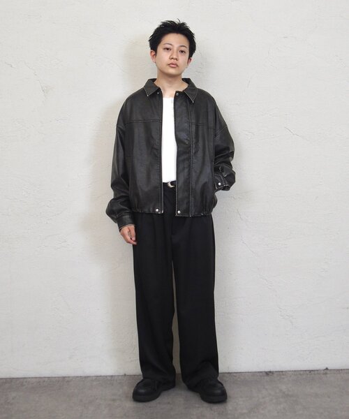 WHO'S WHO gallery(フーズフーギャラリー)の「【セットアップ対応】BLESSYOU TRタックワイドパンツ(スラックス・メンズ・ブラック/グレー/ベージュ・FREE)」の13枚目の写真