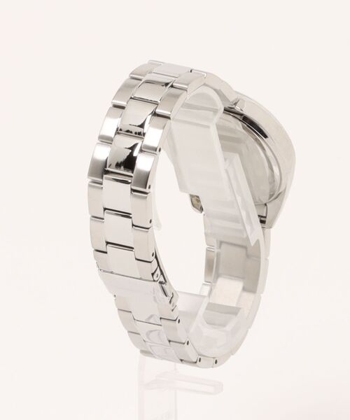 KARL LAGERFELD（カールラガーフェルド）の「「KARL LAGERFELD/カール・ラガーフェルド」ラウンド エッセンシャル - スペシャル ボックス - ブラック クリスタル ダイヤモンドダスト アイコン ダイヤル シルバー ブレスレット & カール+シュペット チャーム ブレスレット（アナログ腕時計・レディース・シルバー×ブラック・FREE）」の6枚目の写真