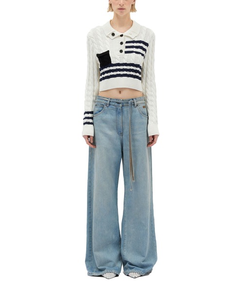 MSGM(エムエスジーエム)の「ドローストリングウエスト デニムパンツ(デニムパンツ・レディース・ライトブルー・38)」の2枚目の写真
