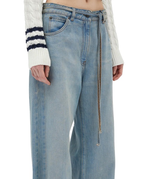 MSGM(エムエスジーエム)の「ドローストリングウエスト デニムパンツ(デニムパンツ・レディース・ライトブルー・38)」の5枚目の写真