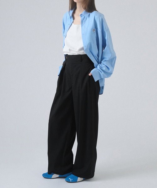 ONCILY（オンシェリー）の「TUCK WIDE GURKHA SLACKS / タックワイドグルカスラックス（スラックス・メンズ・チャコールグレー/ネイビー系/ネイビー/ブラック/グレー系その他/その他・SMALL/MEDIUM/LARGE）」の18枚目の写真
