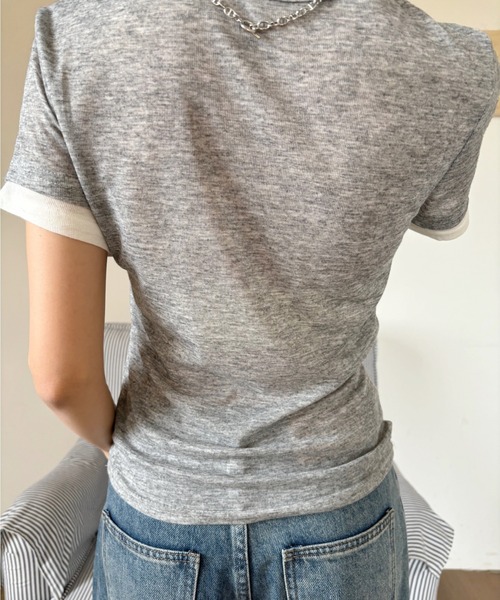 Good Riddance(グッドリダンス)の「【Good Riddance】レイヤード風 配色 シアー 半袖Tシャツ(Tシャツ/カットソー・レディース・ブラック/グレー/ブルー・FREE)」の16枚目の写真