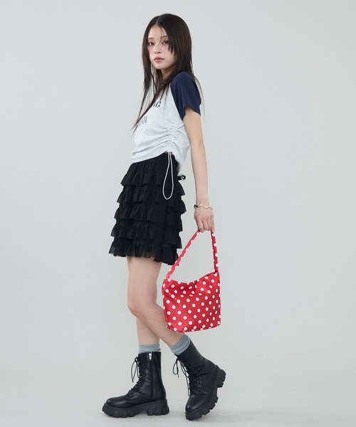 SEN TOKYO(セントーキョー)の「シルエット調整可能。ラグランスリーブ×ショート丈 ロゴプリントTシャツ(Tシャツ/カットソー・レディース・ネイビー/レッド/ブラック・FREE)」の19枚目の写真