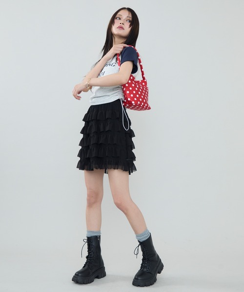 SEN TOKYO(セントーキョー)の「シルエット調整可能。ラグランスリーブ×ショート丈 ロゴプリントTシャツ(Tシャツ/カットソー・レディース・ネイビー/レッド/ブラック・FREE)」の20枚目の写真