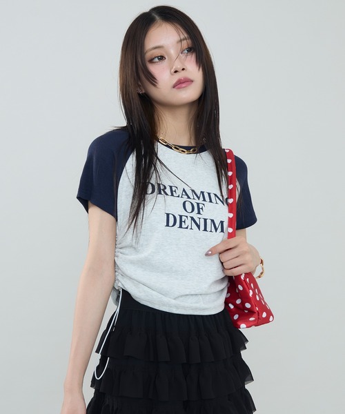 セール】シルエット調整可能。ラグランスリーブ×ショート丈 ロゴ