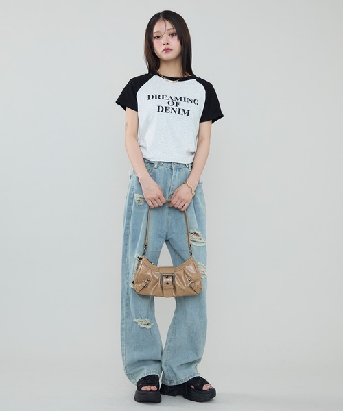 値下げ 美品 今期 1027 短丈 カットソー Tシャツ 楽天市場】ショート丈 トップス（柄キャラクター）（Tシャツ