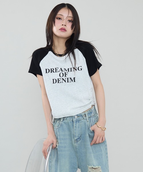 HYEON売り切れ人気商品！ピンク カットアウトスリーブ Tシャツ org.jpg