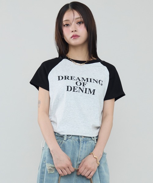 セール】シルエット調整可能。ラグランスリーブ×ショート丈 ロゴ