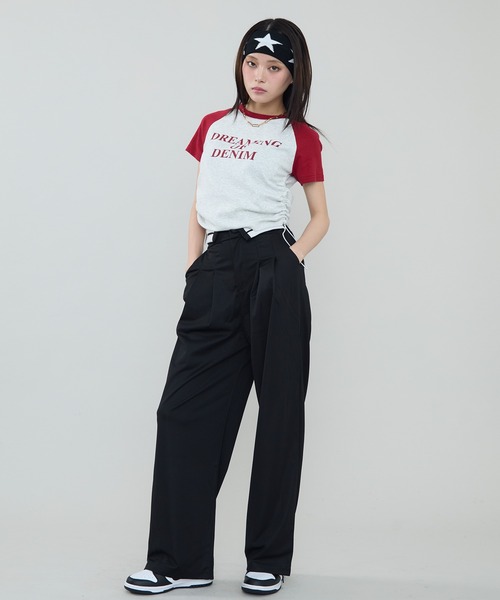★ELF SACK★ ラグラン袖  ショート丈 Ｔシャツ /送料込 SALE／◇STARTER ショート丈 ラグランプリントTシャツ◇yn