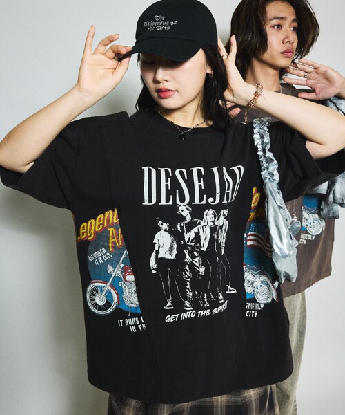 セール】限定展開 ビッグシルエット リメイク プリントTシャツ