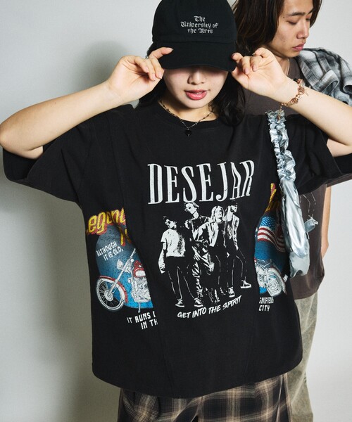 プリント リメイク Tシャツ セール】【UNISEX】リメイクプリントTシャツ（Tシャツ