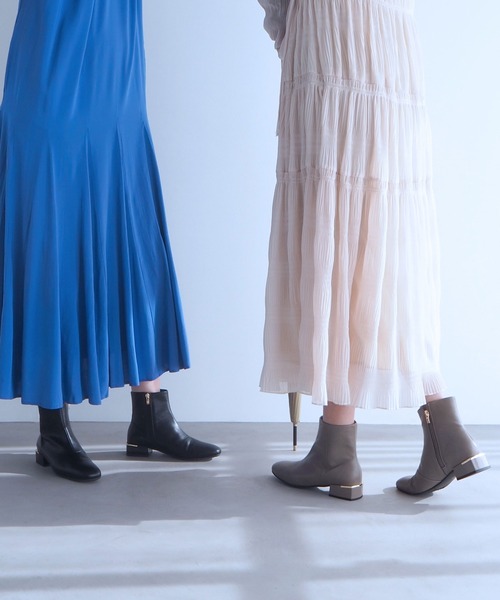 enchanted(エンチャンテッド)の「晴雨兼用アクセントヒールサイドジップショートブーツ(レインシューズ・レディース・グレー/ブラック・22.5/24.5/24/23.5/23)」の12枚目の写真