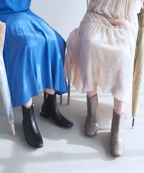 enchanted(エンチャンテッド)の「晴雨兼用アクセントヒールサイドジップショートブーツ(レインシューズ・レディース・グレー/ブラック・22.5/24.5/24/23.5/23)」の13枚目の写真