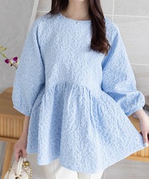 CLEAR BASIC | フクレジャガードペプラムブラウス[スタイルアップ シンプル 骨格ナチュラル]≪CLEAR BASIC≫(シャツ/ブラウス)