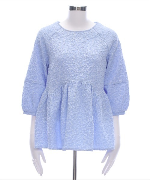 CLEAR BASIC（クリアベーシック）の「フクレジャガードペプラムブラウス[スタイルアップ シンプル 骨格ナチュラル]≪SS新作≫（シャツ/ブラウス・レディース・サックスブルー/ブラック/オフホワイト・F）」の17枚目の写真