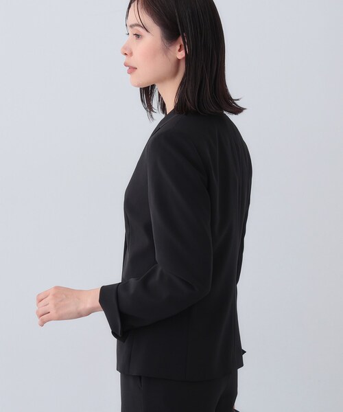美品　INDIVI黒リクルートスーツ36 洗える／リクルートスーツ】2つボタンテーラードカラー
