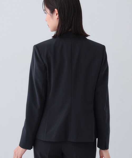 INDIVI ネイビー パンツスーツ サイズ38 洗える／リクルートスーツ】ストレッチストレートラインパンツ