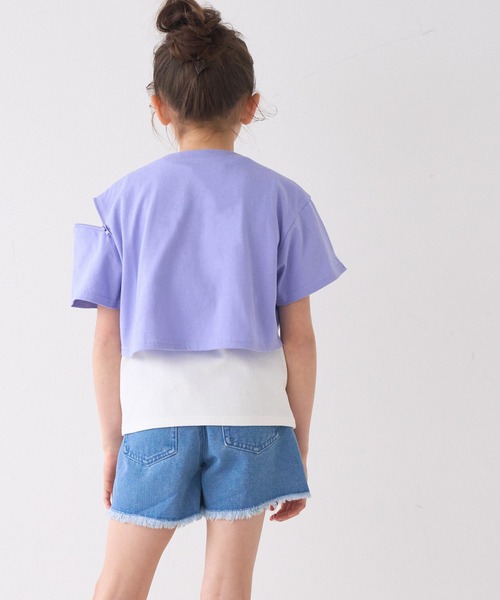 coca(coca)(コカ)の「キッズ 肩ファスナー短丈トップス&タンクトップ 2点セット(Tシャツ/カットソー・キッズ・パープル/ライトグレー・120/130/140/150)」の9枚目の写真