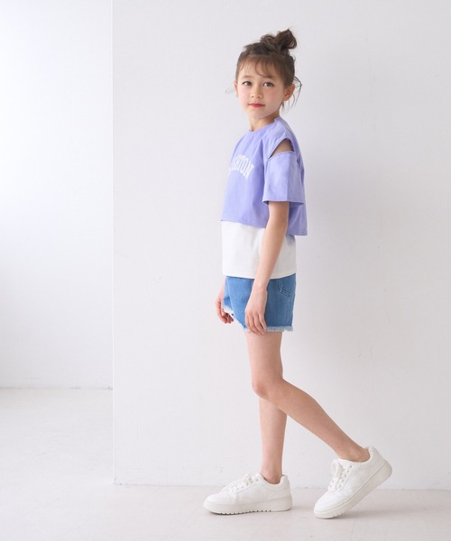 coca(coca)(コカ)の「キッズ 肩ファスナー短丈トップス&タンクトップ 2点セット(Tシャツ/カットソー・キッズ・パープル/ライトグレー・120/130/140/150)」の10枚目の写真