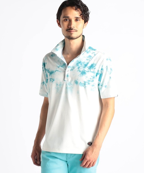 NICOLE CLUB FOR MEN(ニコルクラブフォーメン)の「【25モデルEC限定再販売】ムラ柄スキッパーポロシャツ(ポロシャツ・メンズ・ブラック/グリーン/ピンク/オフホワイト・LARGE/X-LARGE/MEDIUM/XX-LARGE)」の3枚目の写真