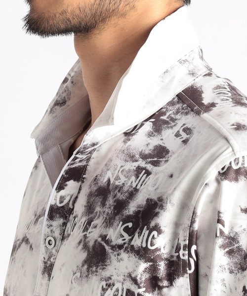NICOLE CLUB FOR MEN(ニコルクラブフォーメン)の「【25モデルEC限定再販売】ムラ柄スキッパーポロシャツ(ポロシャツ・メンズ・ブラック/グリーン/ピンク/オフホワイト・LARGE/X-LARGE/MEDIUM/XX-LARGE)」の12枚目の写真