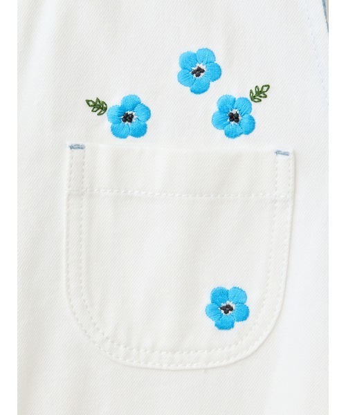 PINKHOUSE 3点セット 花柄 刺繍ロゴ デニム素材 マキシ丈 インディゴ セール】ネモフィラ刺繍使いデニムワンピース（ワンピース