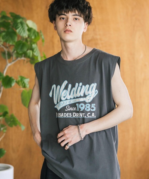 Rocky Monroe（ロッキーモンロー）の「オーバーサイズ ピグメントライクグラフィックプリントノースリーブTシャツ（タンクトップ・メンズ・C/D/E/F/A/B・M/L）」の2枚目の写真