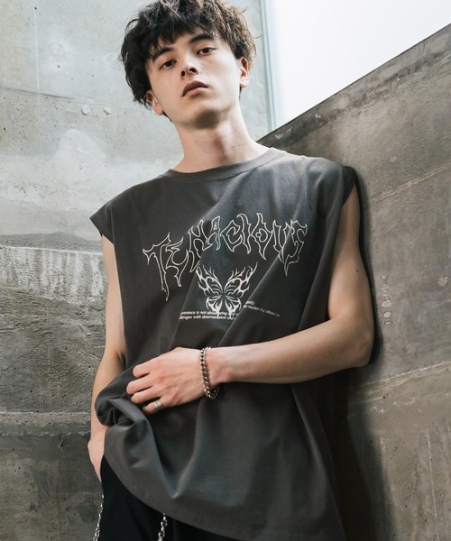 Rocky Monroe（ロッキーモンロー）の「オーバーサイズ ピグメントライクグラフィックプリントノースリーブTシャツ（タンクトップ・メンズ・C/D/E/F/A/B・M/L）」の4枚目の写真