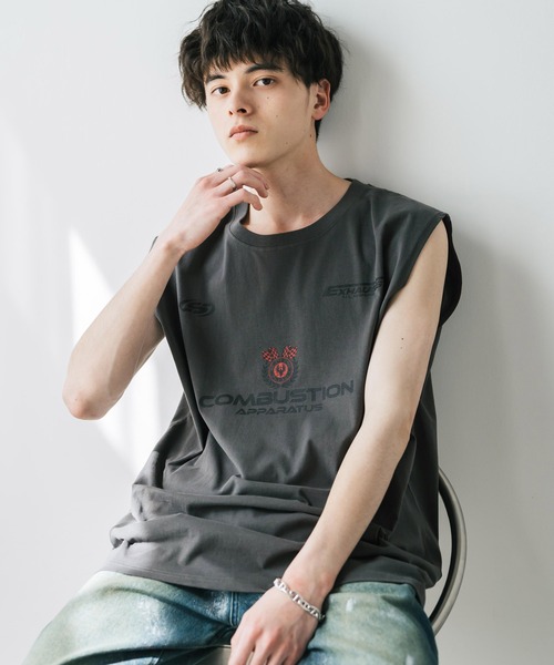 Rocky Monroe（ロッキーモンロー）の「オーバーサイズ ピグメントライクグラフィックプリントノースリーブTシャツ（タンクトップ・メンズ・C/D/E/F/A/B・M/L）」の5枚目の写真