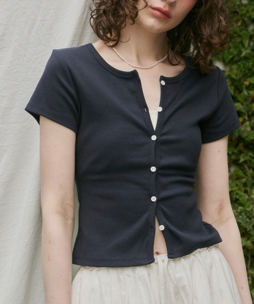 GIUNON（ジウノン）の「2way rib cardigan set / 2wayリブカーディガンセット（カーディガン/ボレロ・レディース・グレー/アイボリー/ブラック/ネイビー・FREE）」の7枚目の写真