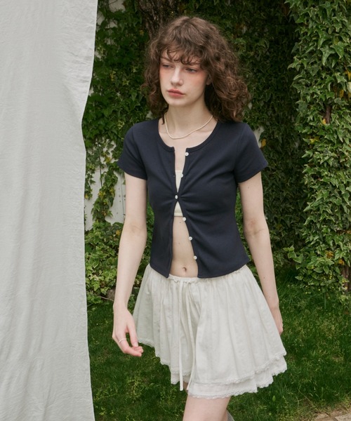 GIUNON（ジウノン）の「2way rib cardigan set / 2wayリブカーディガンセット（カーディガン/ボレロ・レディース・グレー/アイボリー/ブラック/ネイビー・FREE）」の8枚目の写真