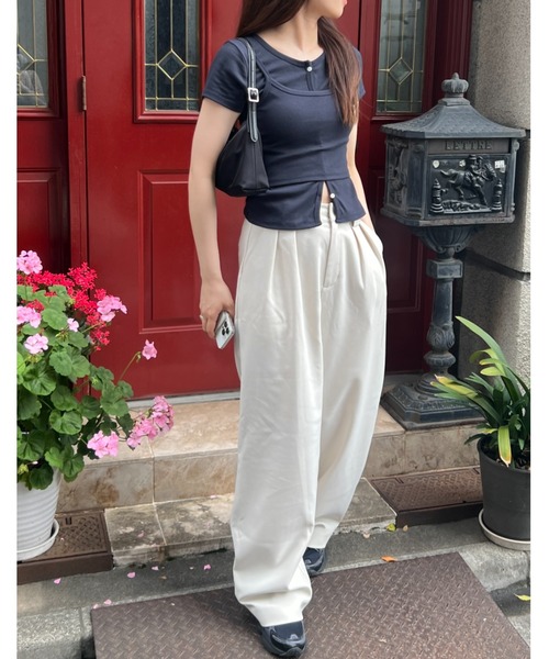 GIUNON（ジウノン）の「2way rib cardigan set / 2wayリブカーディガンセット（カーディガン/ボレロ・レディース・グレー/アイボリー/ブラック/ネイビー・FREE）」の10枚目の写真