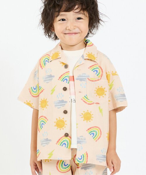 【boohoo】リビア半袖シャツ＆バギートラウザーセット セール】【リンク】夏っぽい総柄アロハ半袖シャツ（シャツ